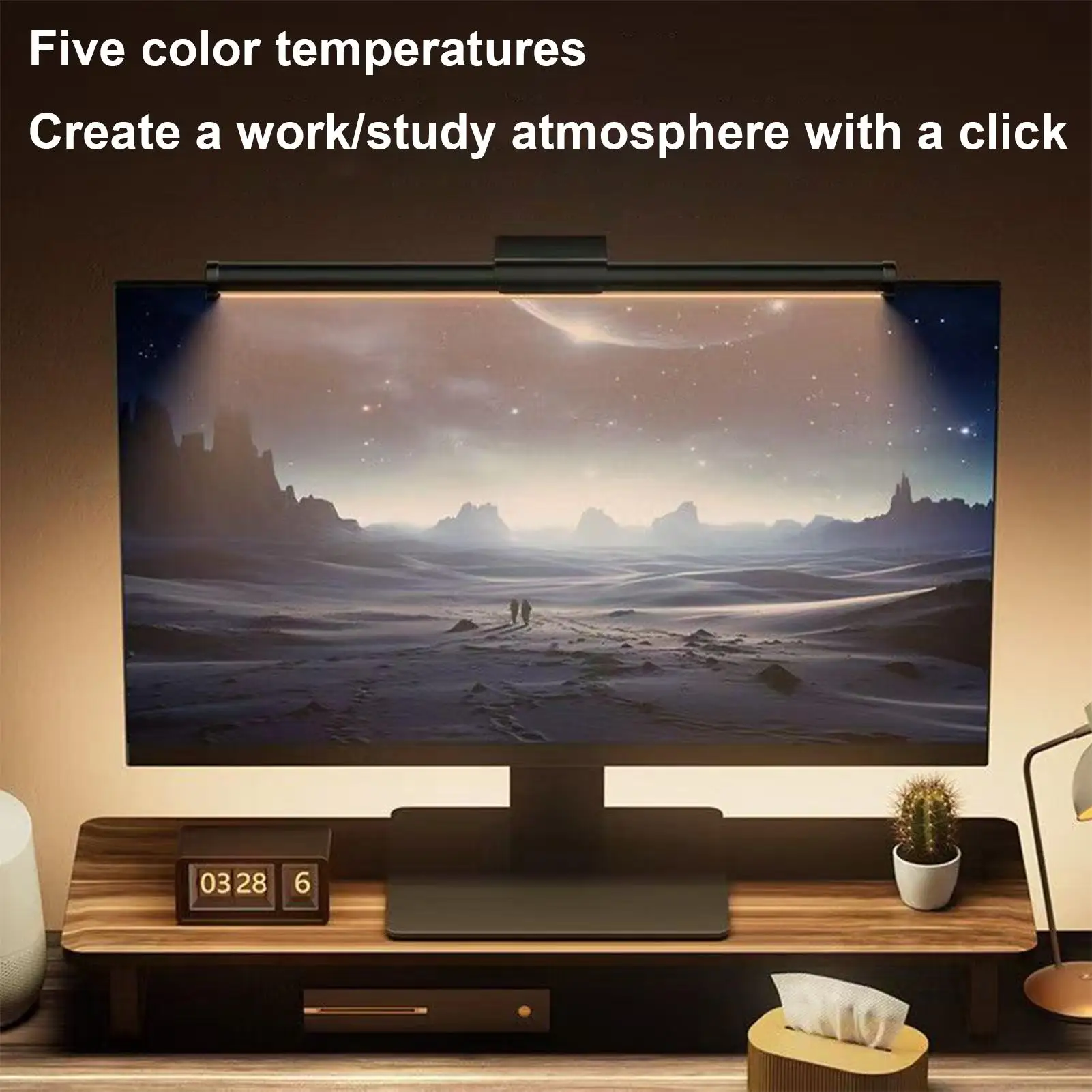 

Световая панель для компьютера, 3-цветная регулируемая лампа с антибликовым экраном, настольная световая панель для стола, общежития, офиса, колледжа, верстака для дома