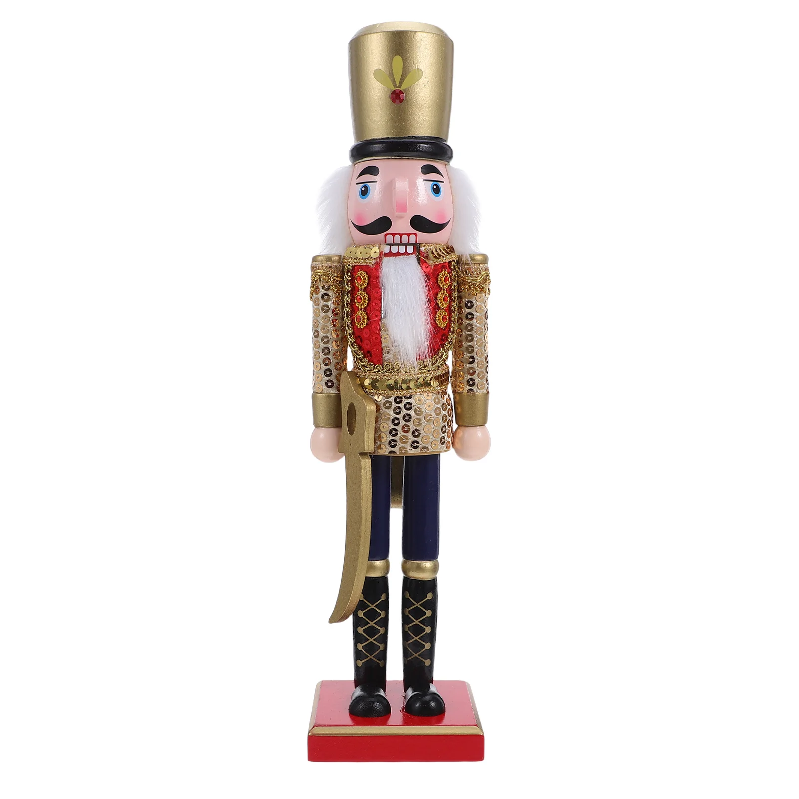 

Festive Wooden Nutcracker 38cm Vibrant Christmas Decor Symbol Bravery Positivity Ideal Gift Living Room Office Table Decor