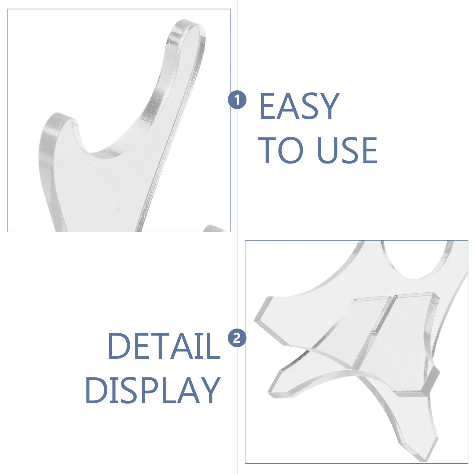 2Pcs Display Stand Acrylic Stable Holder Space Saving Desktop Rack Organizer Wand Stand Home Decor