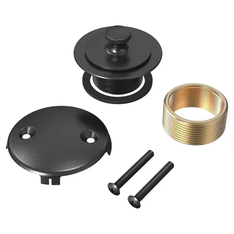ABVG-Tub Drains Cover Lift & Turn Bathtub Drain Kit With 2-Hole Overflow Faceplate Conversion Kit Assembly Fine/Coarse Thread