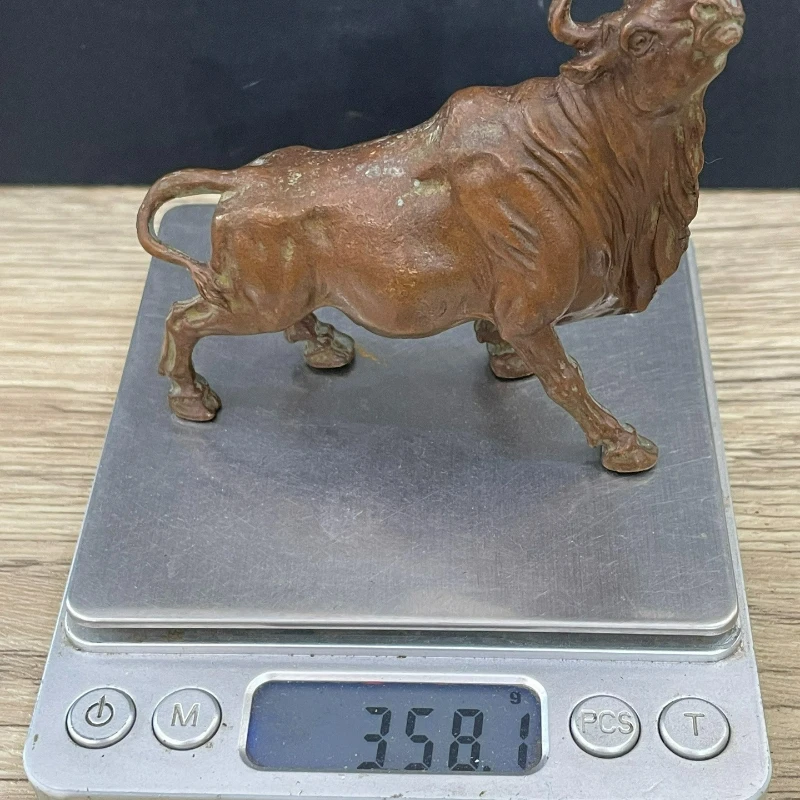 Antique Bronze Carved Zodiac Ox Desktop Ornaments Retro Home Furnishings Statues Sculptures Crafts Gifts