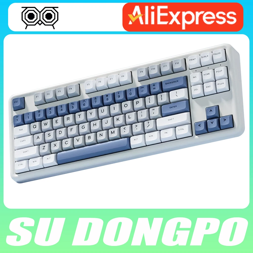 Jianshangjia Su Dongpo Mechanical Keyboard Three Mode 8000mAh Hot Swap RGB Wireless Gaming Keyboard Ergonomics Pc Gamer Office