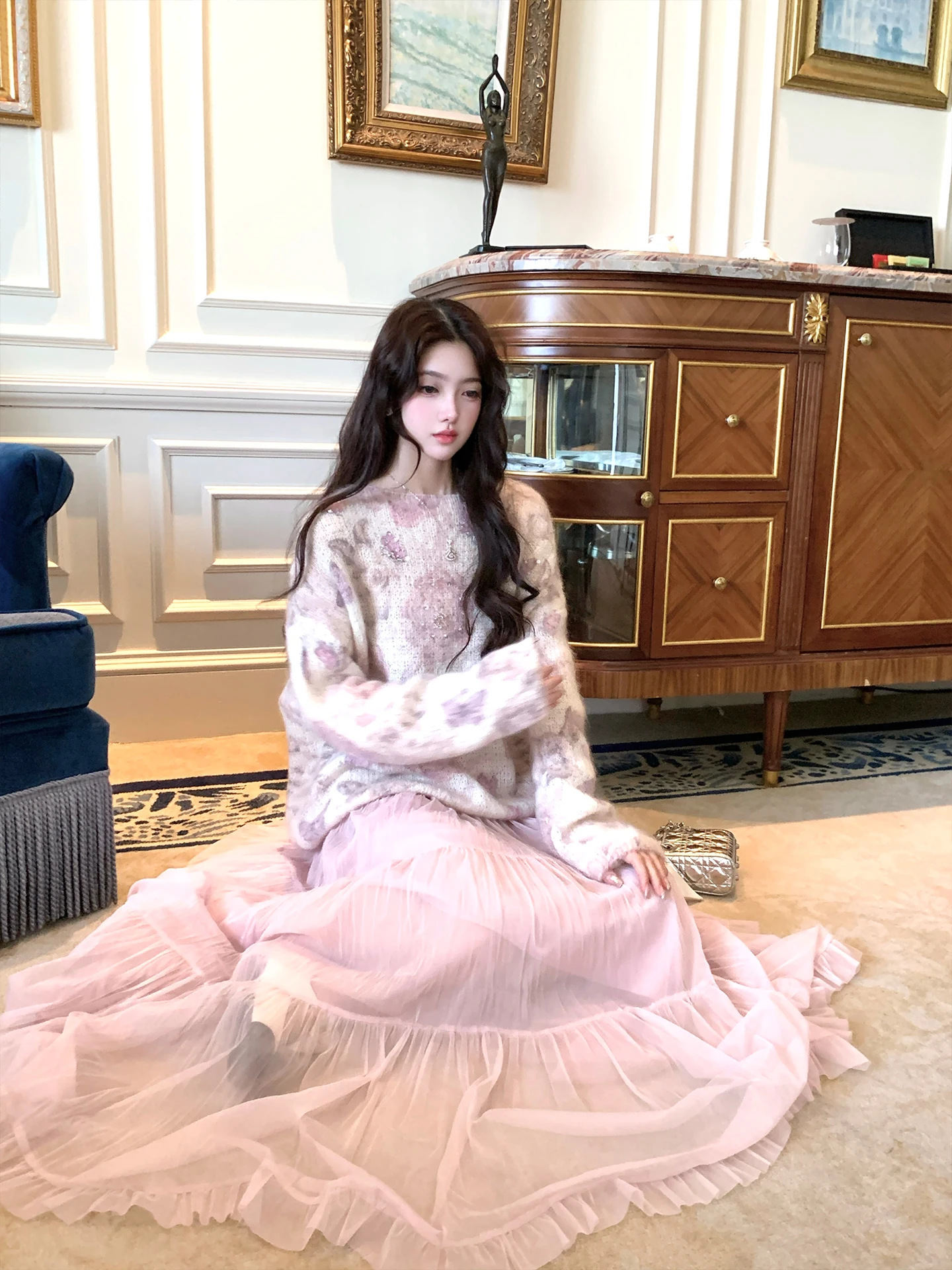 

Женская шифоновая юбка Acaine Gentle Encounter Pure Color Midi A-Line: элегантная, универсальная, с высокой талией, для зимнего сезона