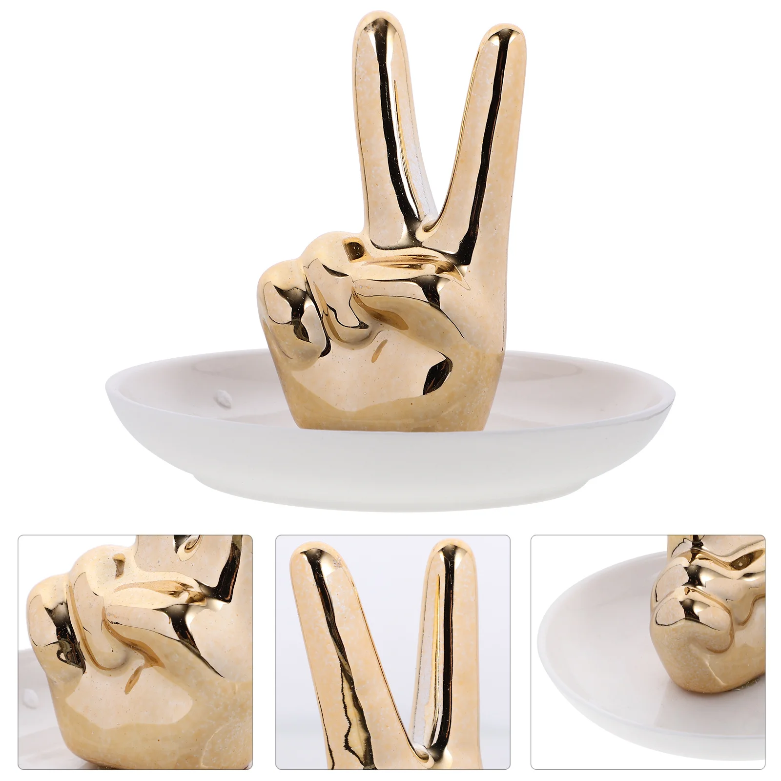 

Ceramic Jewelry Holder Creative Gesture Display Stand Elegant Ring Organizer and Tray for Home Ring Holder Jewelry Stand