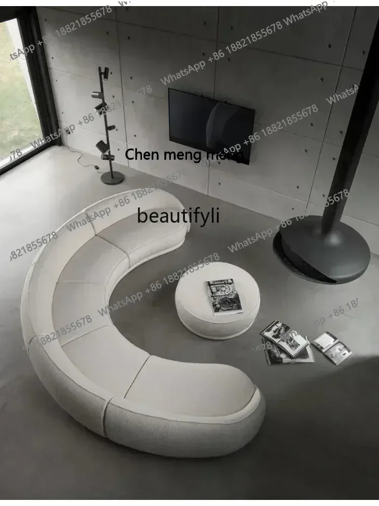 

ss 8350 Итальянский минималистичный современный легкий роскошный полукруглый тканевый французский диван для многопользователей