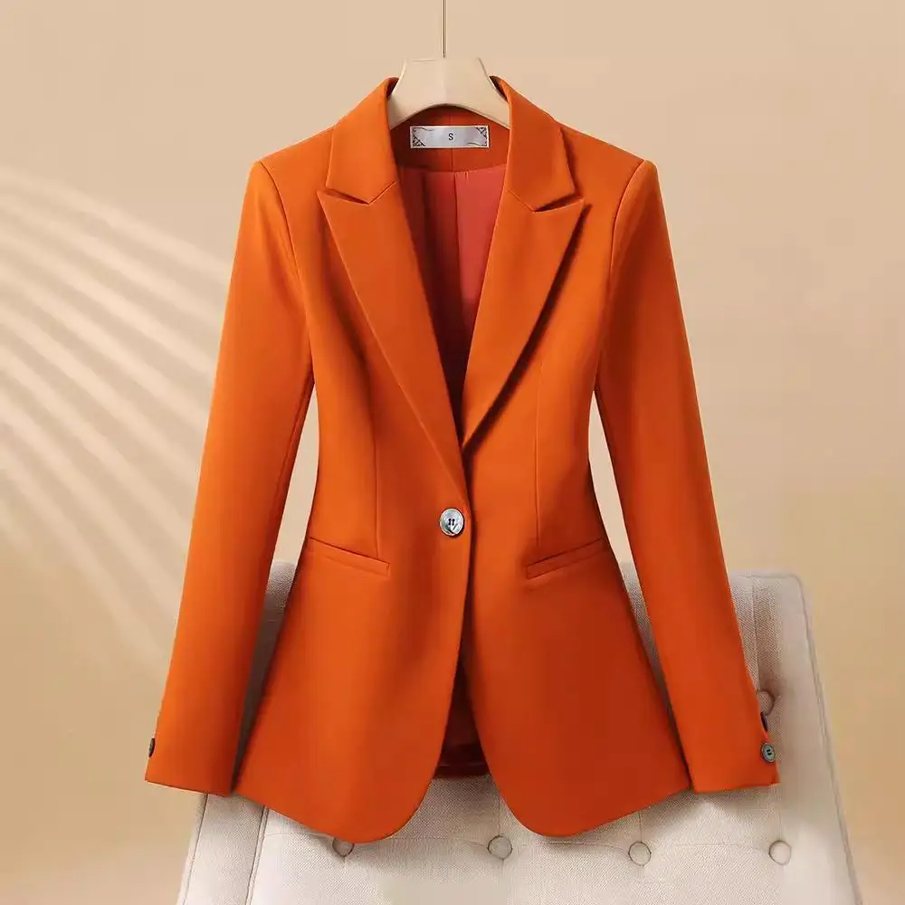 

Повседневное длинное пальто AL828349 оранжевого цвета для женщин, модное, из полиэстера, осенне-зимнее, стандартный крой