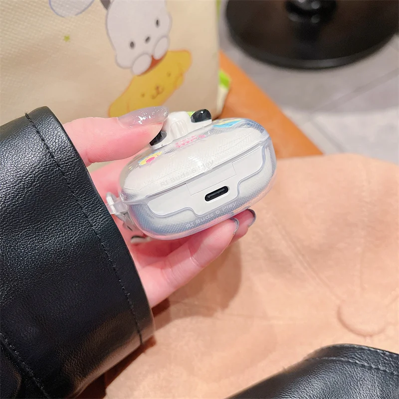 حافظة لهاتف Redmi Buds 6 Play، غطاء حماية لسماعات الأذن من مادة TPU بتصميم زهرة/قلب حب/فراشة/دب/أرنب/كرز مع سلسلة مفاتيح