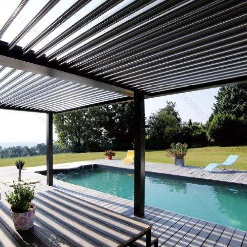 Custom 5*5m Outdoor Gazebo Customized Motorized Aluminum Louvered Pergola Aluminium Outdoor Pergola Motorized Louver Pergola