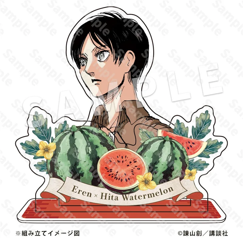 Ataque em titã acrílico suporte cartão ornamentos de mesa modelo boneca brinquedos hida fruta acrílico metade do corpo suporte cartão presente aniversário dos homens