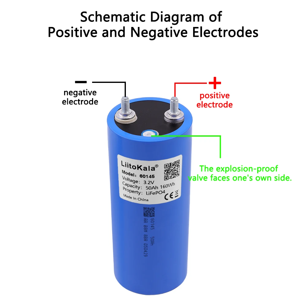 Liitokala 3.2v 50ah lifepo4 bateria 60140 fosfato de ferro de lítio para 12v 24v fora da rede energia solar carro carrinho de golfe viagem de acampamento