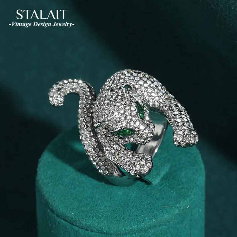 

Luxury Woman Silver Color Leopard Rings Cubic Zirconia Personality Party Accessories Party Vintage Jewelry 2025 Trend New In