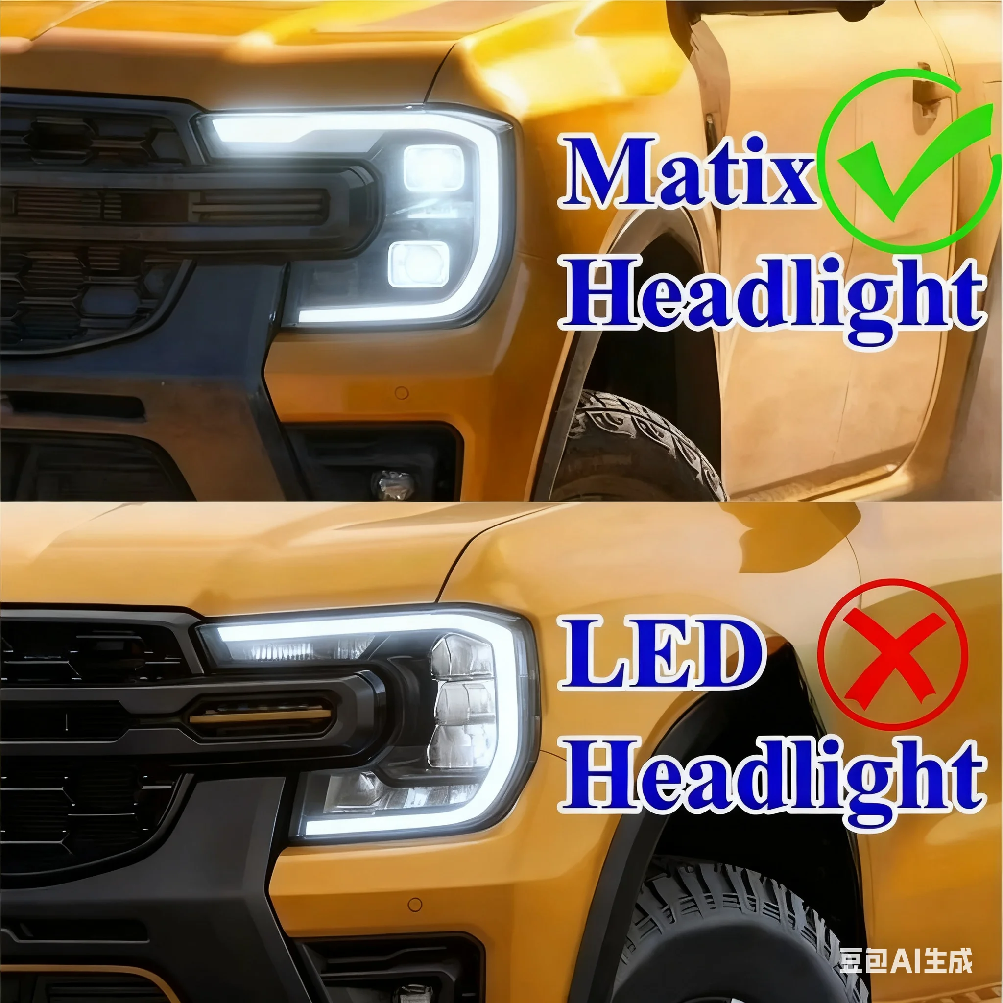 White light For Ford Ranger T9 Matrix 2023 2024 New Headlight Function Frame Module Daytime Running Lights Colour Changing Unit