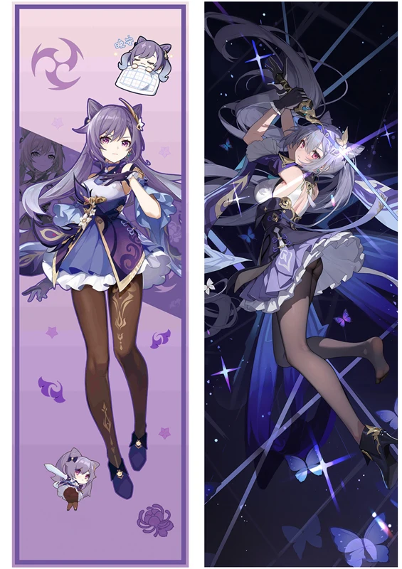 

Чехол для подушки Genshin Impact Keqing, двусторонний чехол для дакимакуры Tokisaki Kurumi, наволочка для подушки-обнимашки