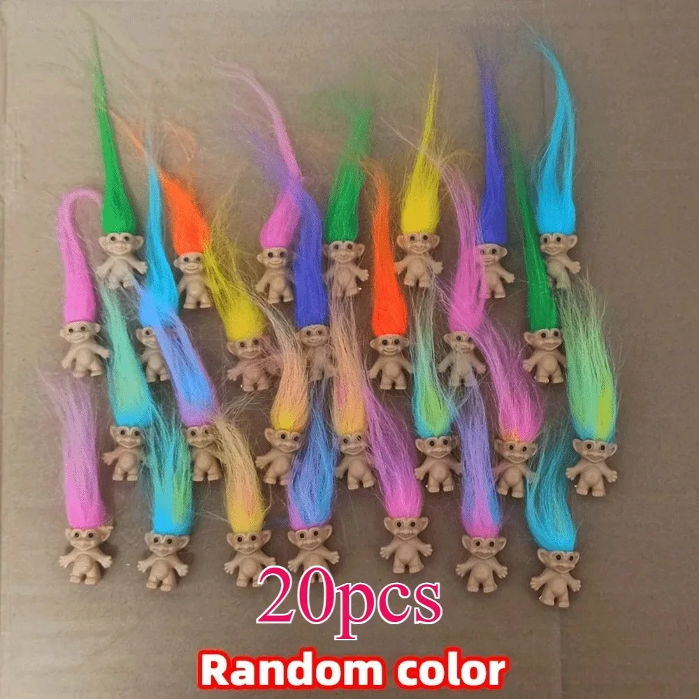 Troll Dolls, Vintage Trolls Lucky Doll Figures, Chromatic Adorable Cute Little Guys Collection, Party Favors,Christmas,Halloween image 5
