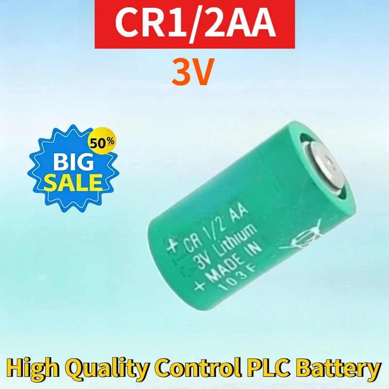 

Newest CR1/2AA 3V Lithium-ion Non-Rechargeable Battery Pack for Smoke Alarm Industrial Control High Quality Control PLC Battery