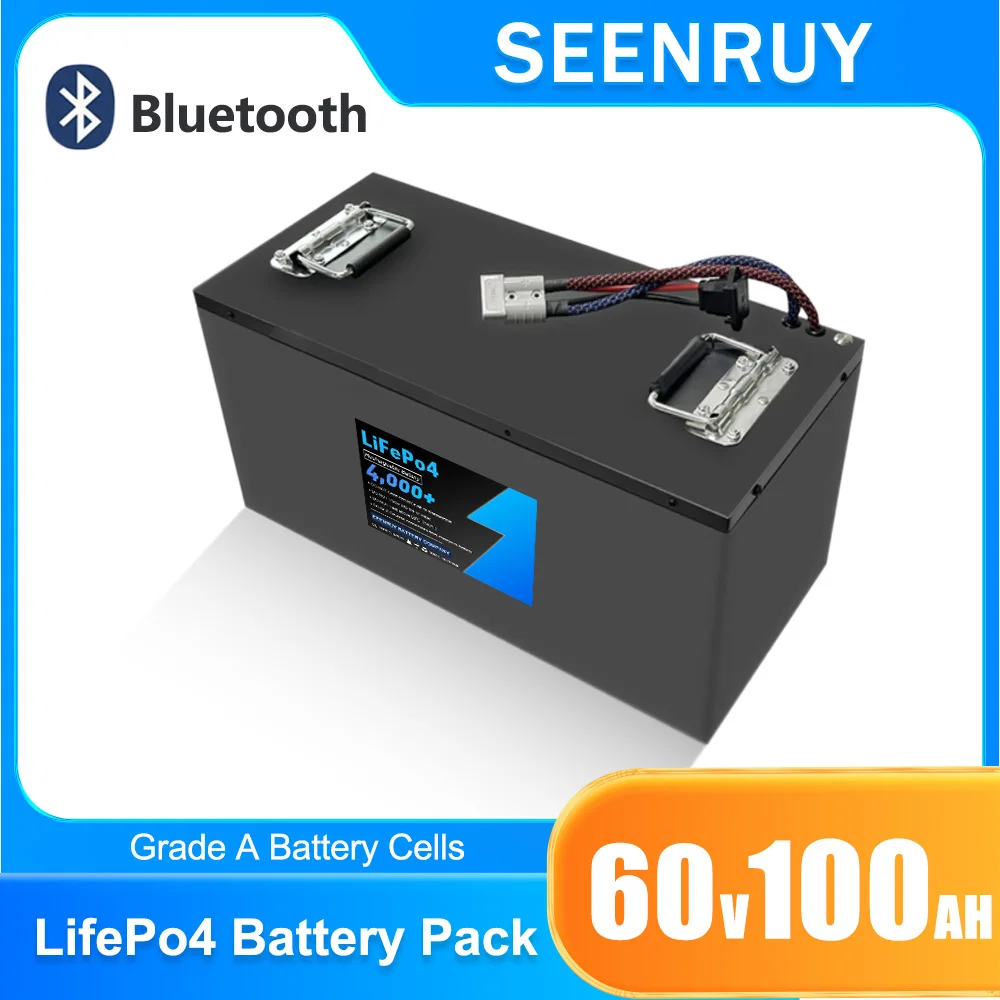 

60v 100AH Lifepo4 with Bluetooth Lithium Iron Phosphate Battery Pack Perfect For Sightseeing car tricycle mobility motorcycle