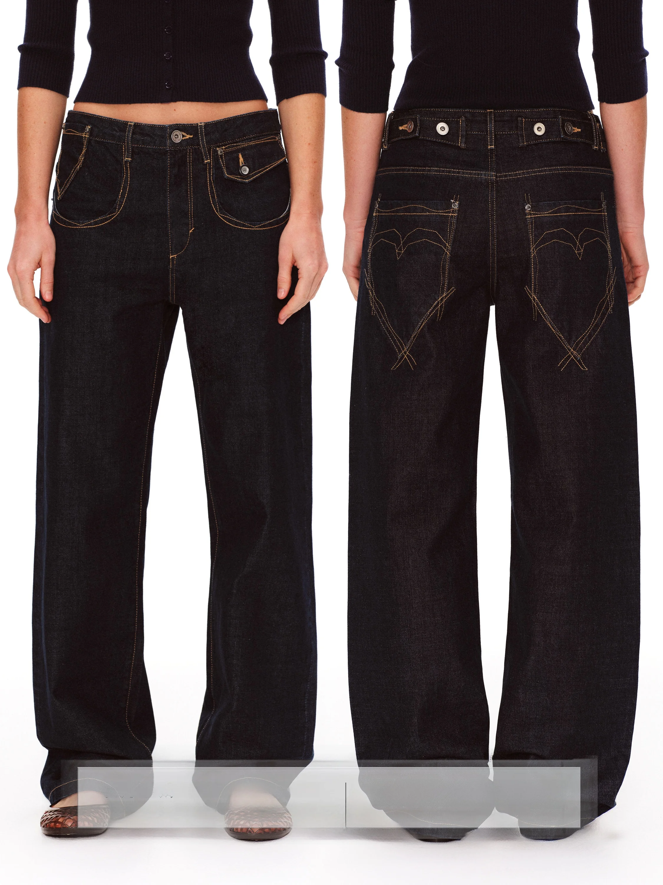 

Adjustable Waist Straight Leg Original Jeans Women's ket Design Slimming Denim Pants Retro Wa l Waist Cotton Jeans