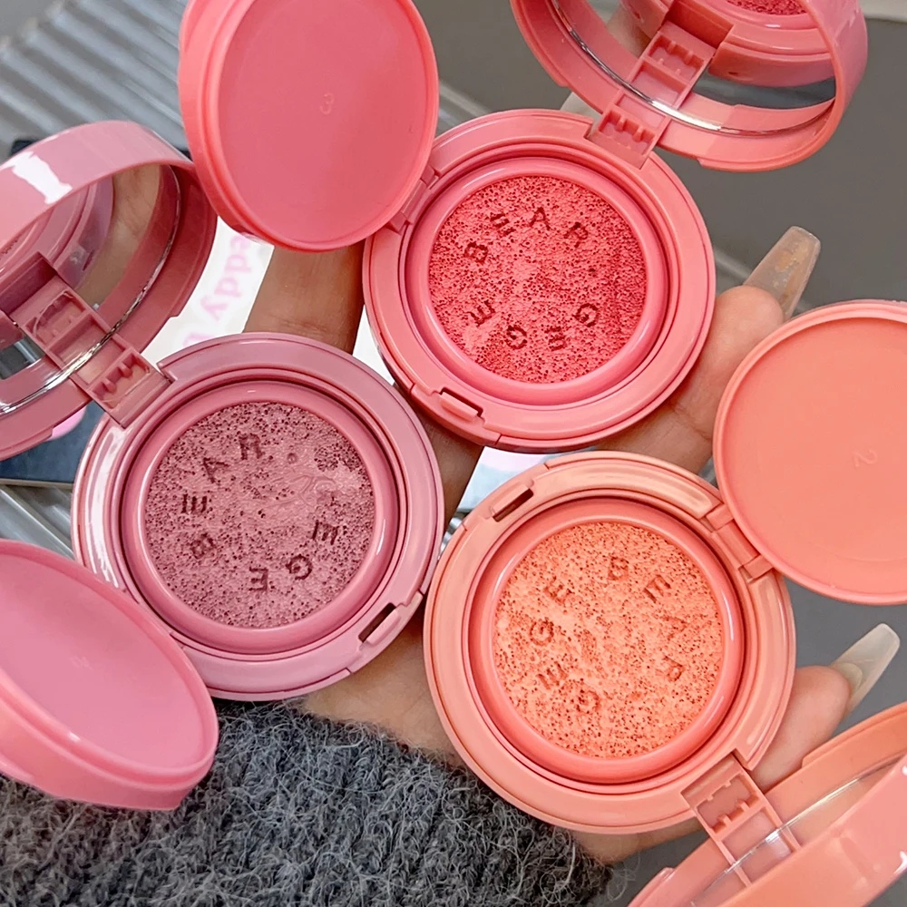 Waterdicht Luchtkussen Blush Crème Natuur Vrouwelijk Gezicht Make-Up Enkele Kleur Lichtgewicht Blush Blijvende Roze Wangtint Blusher Puff