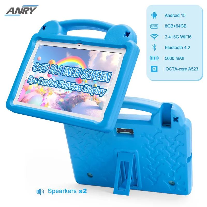 Детский планшет ANRY 2025, Android 15 10,1 дюйма, A523, 2,0 ГГц,