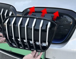 Car Front Grille Front Kidney Grille for BMW IX3 20-23 Silver Black Bumper Intake Hood Mesh Air Vent Cover Grid Kit Grille Mesh