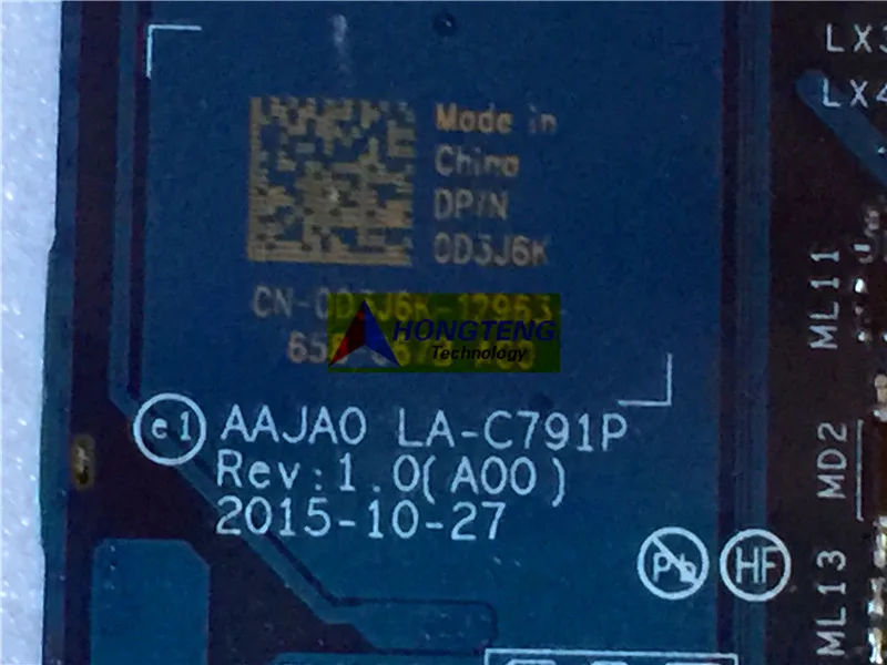 Placa base Original para Dell Latitude 5175 m5 8gb 0D3J6K LA-C791P D3J6K 0D3J6K CN-0D3J6K prueba OK