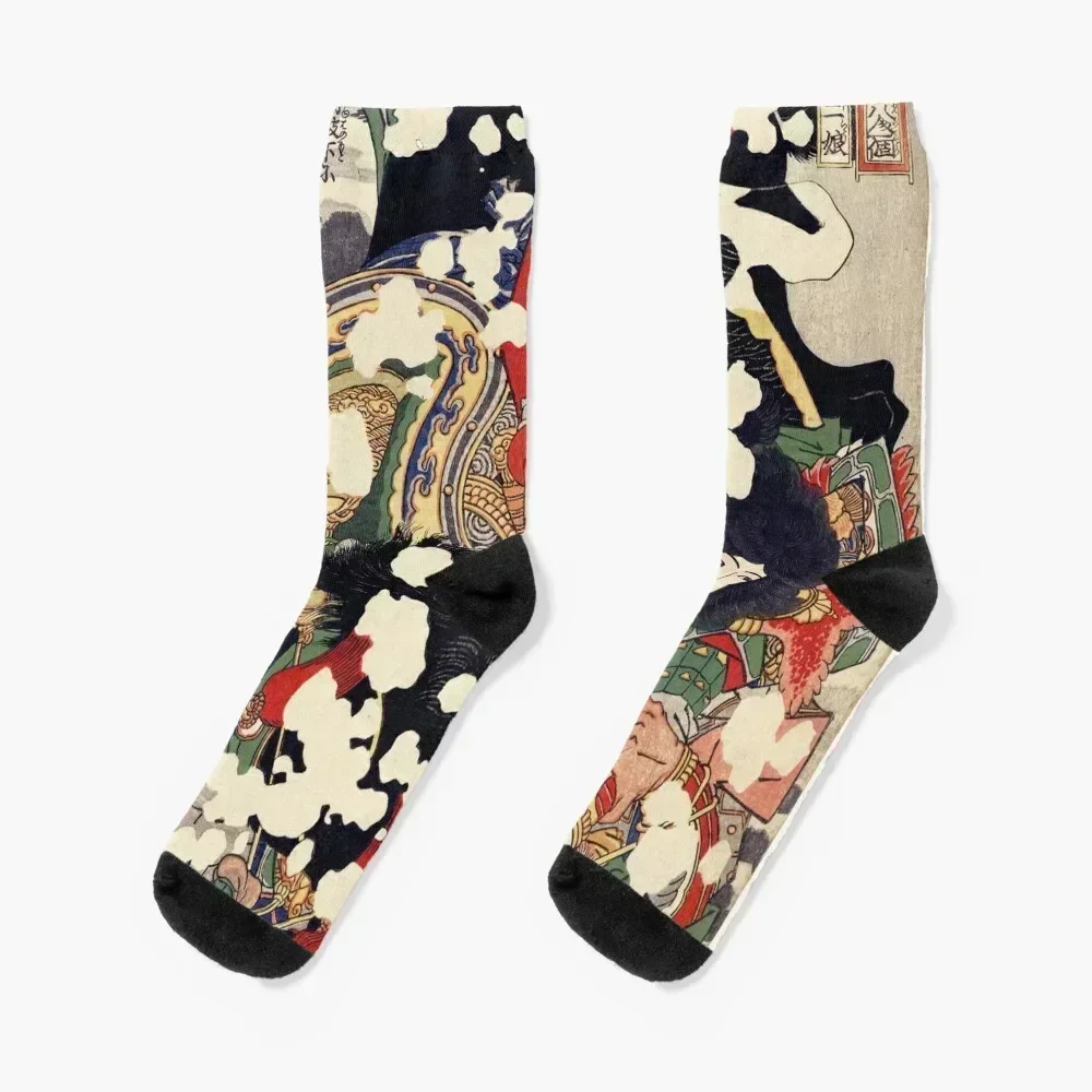 

Utagawa Kuniyoshi - Sun Erniang, Known as the Demon Mother Socks christmas gift cycling floor Crossfit Women's Socks Men's