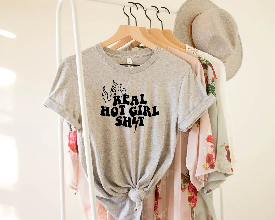 Skuggnas Real Hot Girl T-shirt Short Sleeved Fashion Tumblr Cotton t shirt Aesthetic Tops Cool Hot Girl Shirt Drop Shipping