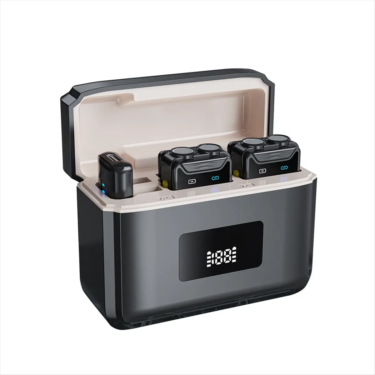 BEST CHOICE）Wireless Lavalier Microphone SX22 1in2 Display Compartment Clear Sound Pickup Intelligent Noise Reduction Microphone