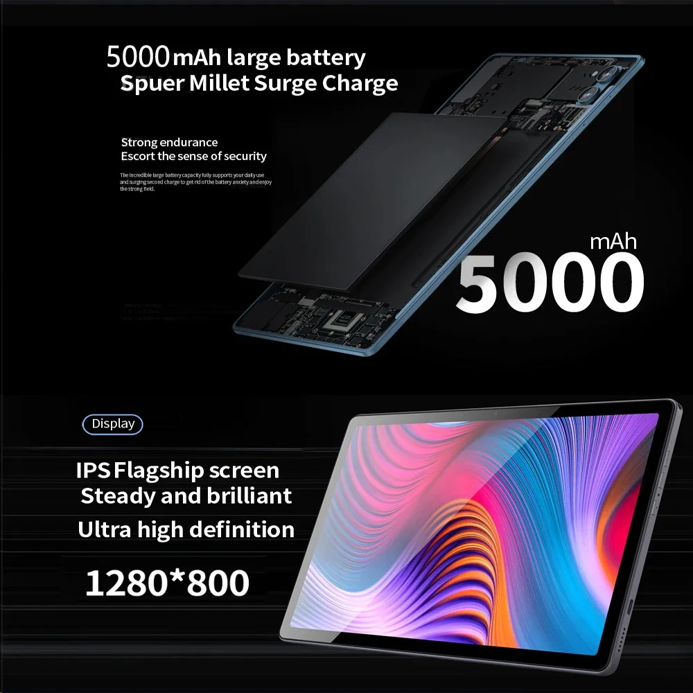 2025 New 10.1-inch Large Screen Android 13 Tablet 8GB+256GB Supports Video Call Dual SIM Card WIFI Tablet Dual Camera