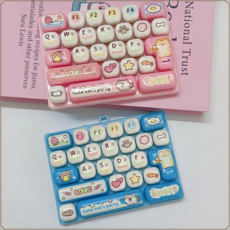 Creative Healing 26-Key Stress Relief Mini Keyboard Toy Cute Pendant Charms Novelty Small Gift for DIY Jewelry Making