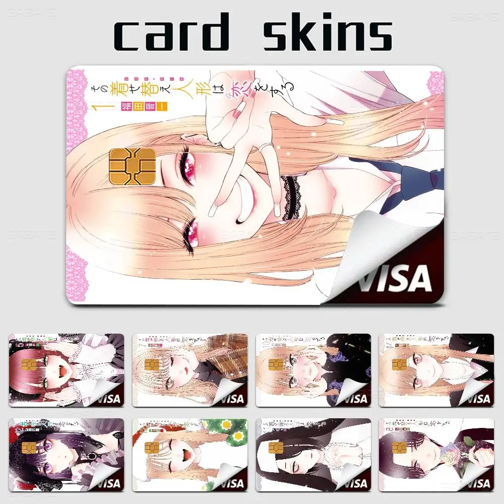 M-My Dress-Up Darling Marin Kitagawa Credit Card Skin Stickers No Residue Water Proof for VISA Credit Card Subway Access Card