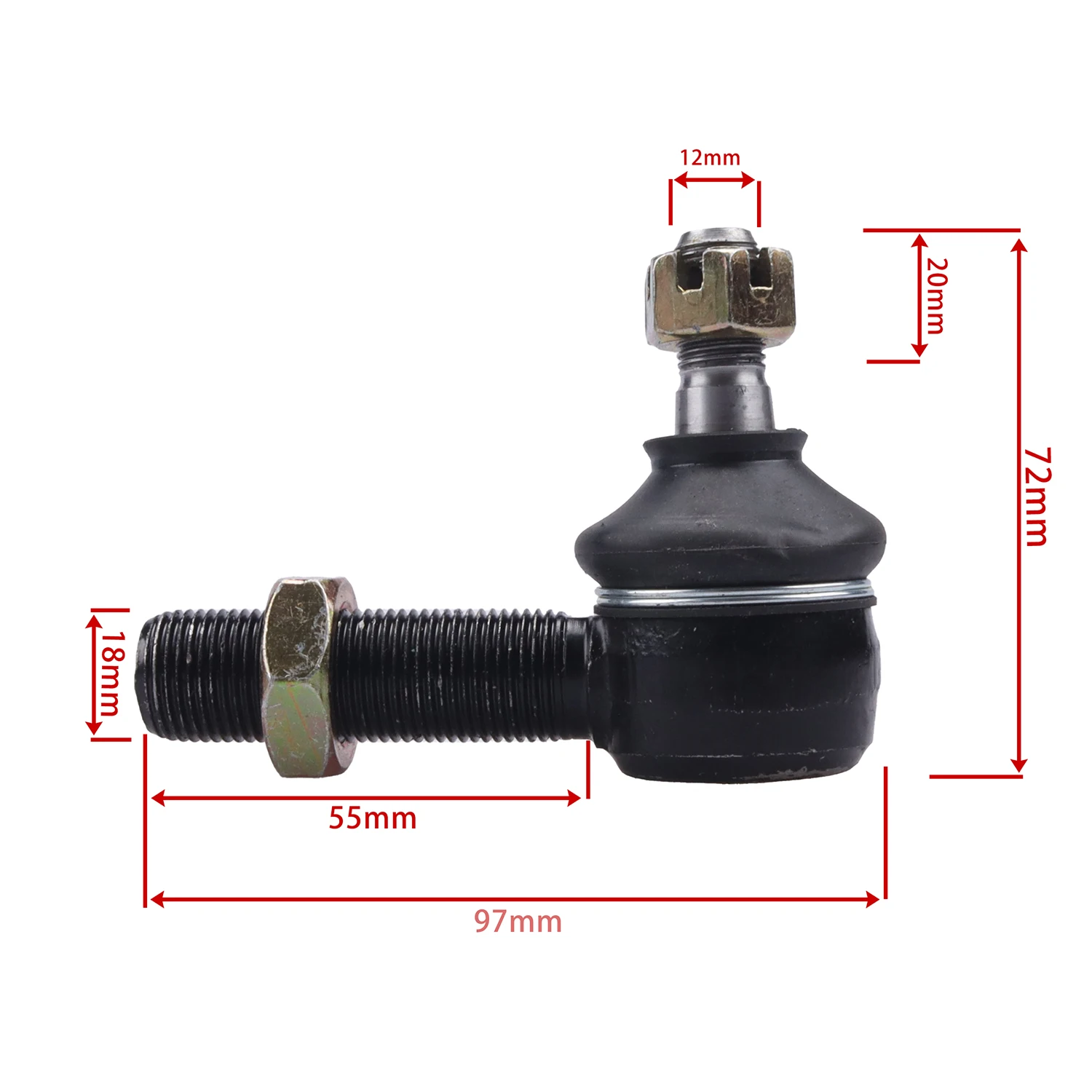 

150cc ATV Go Kart Dune Buggy Adjustable Ball Joint Kit M10 to M16 75mm Tapered Universal Suspension Parts for Off Road Vehicles