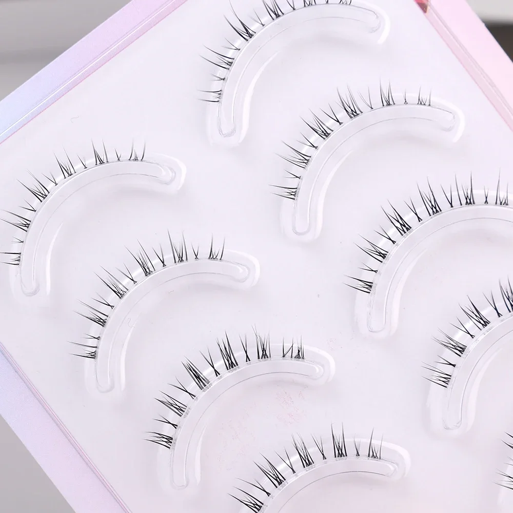 Lower Lashes V Shape Individual Lashes Bottom Lower Eyelashes Transparent Band Manga Korean Makeup Eyelashes Extensions Supplies