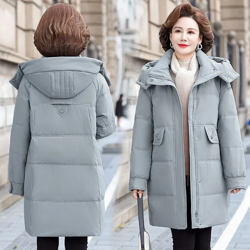 Female Clothing Fashion Medium-Length  Padded Cotton Jacket Winter Women New Warm Hooded Casual Women Down Cotton Coat