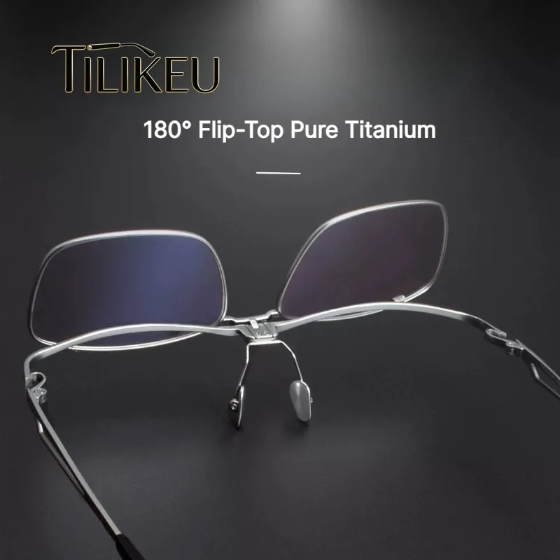 new-business-men's-flip-up-eyeglasses-frame-lightweight-pure-titanium-retro-square-half-rim-glasses-men's-flip-top-eyewear-gafas