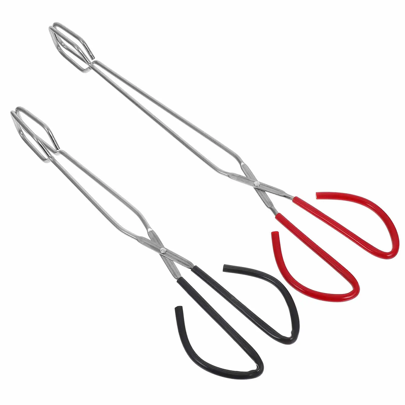 2Pcs Outdoor Charcoal Tongs Stainless Steel Fireplace Tong Heavy Duty Log Grabber for Bbq Camping Fire Pit Grilling Ergonomic