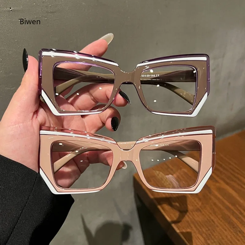 New Clear Thick Frame Eyewear Anti Blue Light Blocking Glasses Square Optical Eyeglasses For Women eye glasses for men