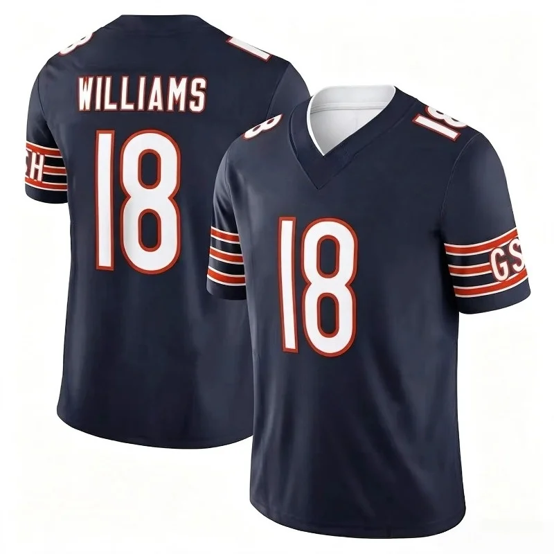 Chicago Williams 18 Jerseys White Football Shirt Family Matching Outfits Summer Casual T-Shirt Breathable Quick Dry Adults Kids