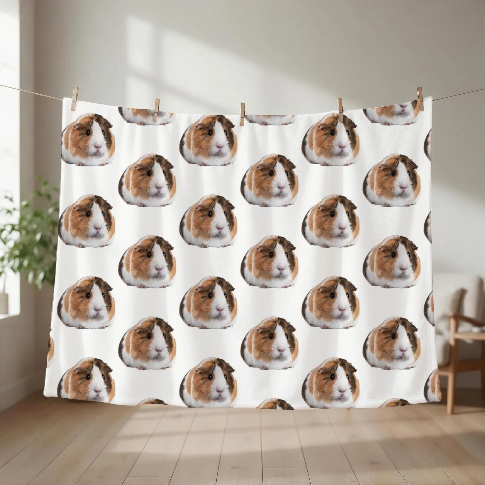 Cute Guinea Pig Throw Blanket couch cozy soft plush fuzzy picnic outdoor blanket