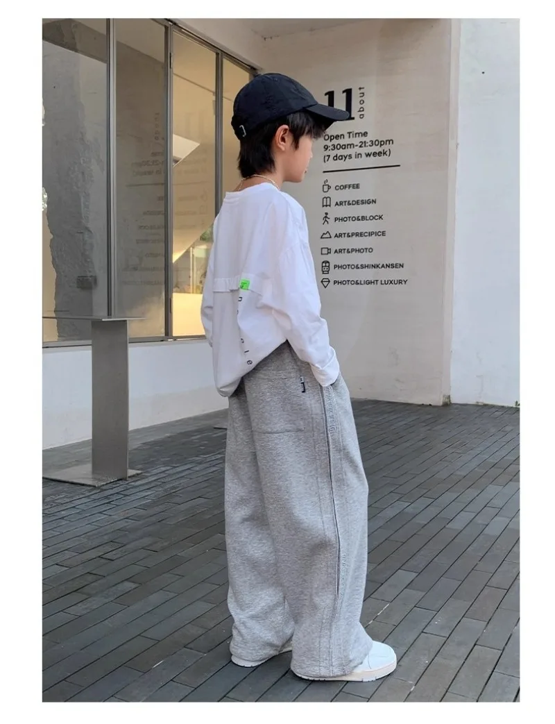 4-14 Jahre Jungen Jogginghose UNITIM 2026 Herbst Jugendliche Jungen Gerade Hose Lockerer Elastischer Bund Junior Jungen Vielseitige Hose – Detail 10
