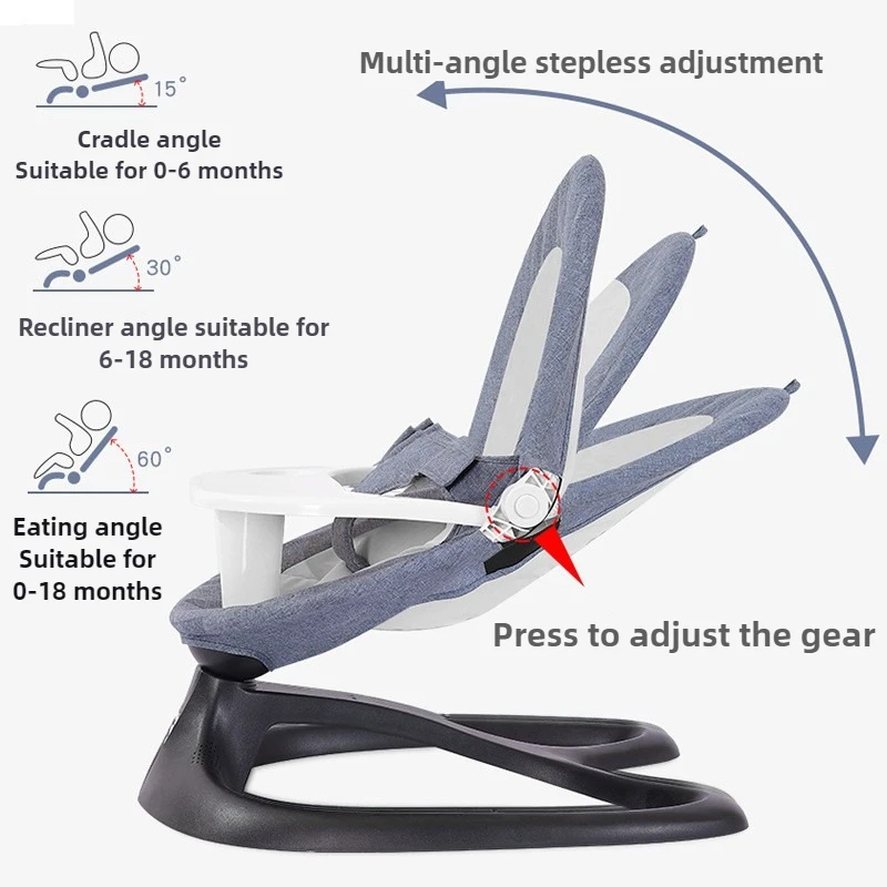 Baby Electric Rocking Chair Dining Chair 2-in-1 Dining Plate Removable Alloy Intelligent Induction Sleeping Rocking Chair