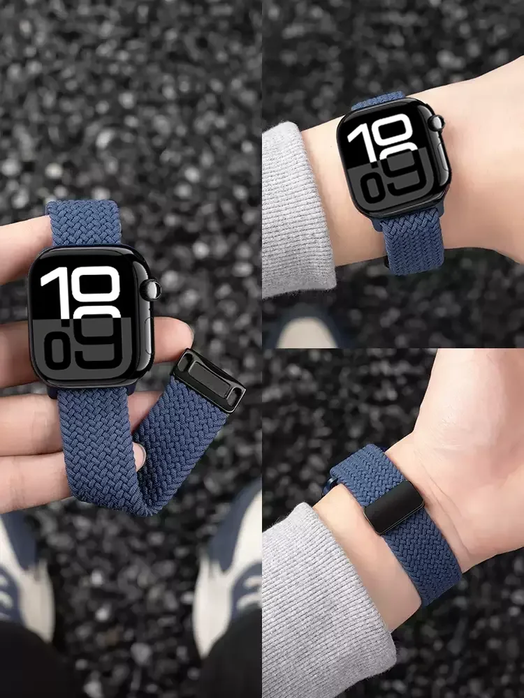 Nylon Band For Apple Watch Strap 44/46mm 45mm 42mm magnetic buckle Bracelet iWatch series se 12 11 10 7 5 6 8 9 Ultra 4 3 49mm