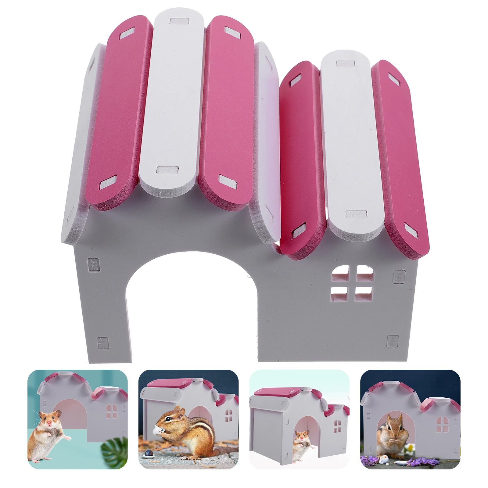 

Premium PVC Hamster Villa Small Pet Sleeping Nest for Syrian Hamster Hidden House Play Rest Comfortable Decorative Pet Home