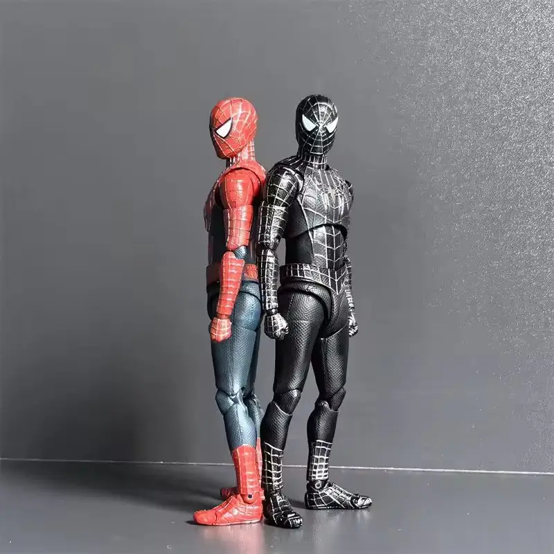 Ct Spiderman Heroes Never Return Shf Tobey Maguire بدلة سوداء كلاسيكية متحركة شخصيات كرتونية نموذج الحلي لعبة هدية الكريسماس #3