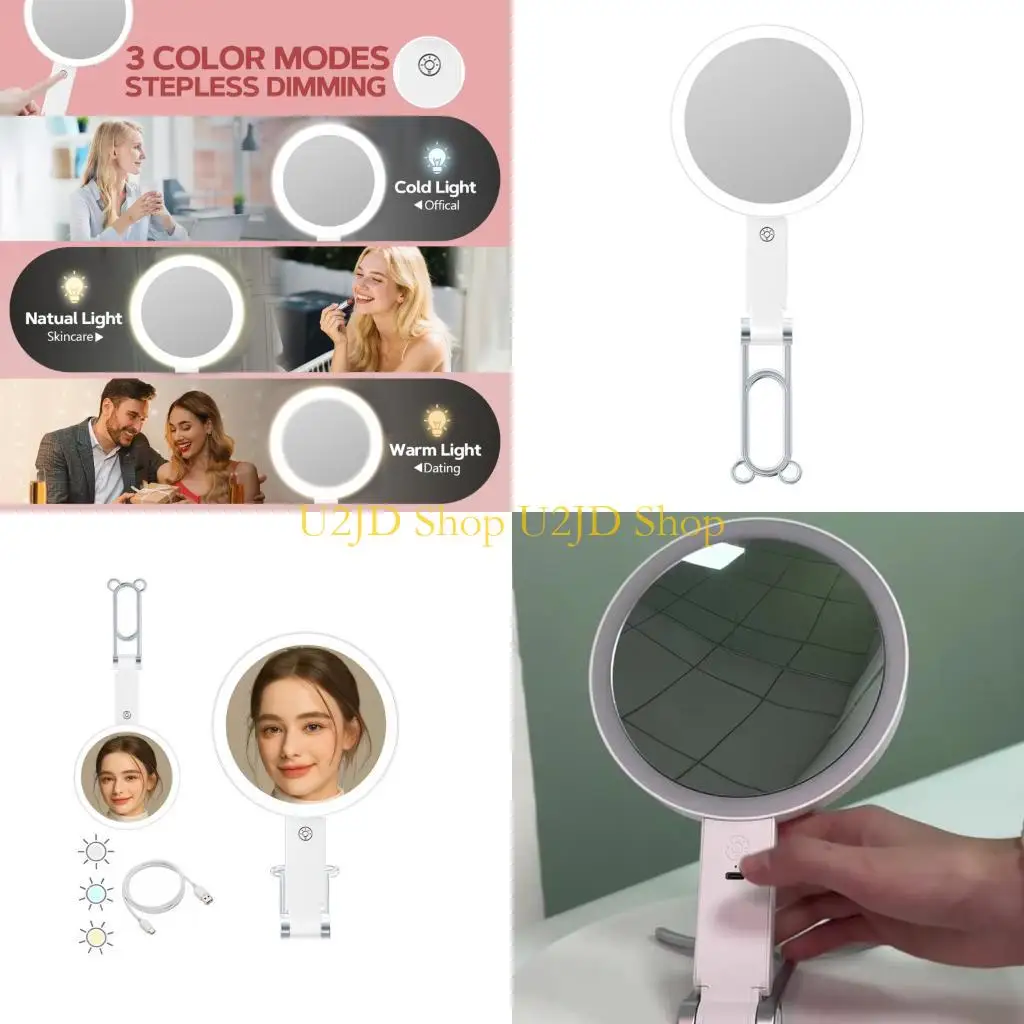 Specchio per trucco professionale U2JD con luci da 1000 mAh da 1000 maglietta da 1000 mAh