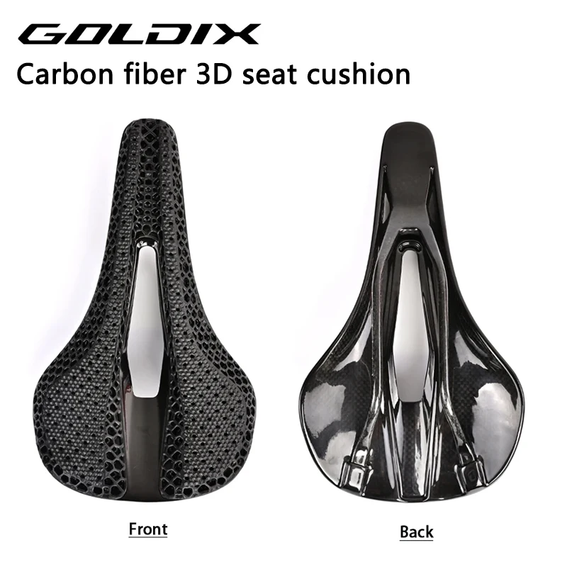 

GOLDIX 3D-Printed Carbon Fiber Bike Saddle Ultra-Lightweight for Highway/MTB Racing Comfort Cushion Breathable Seat Accessories