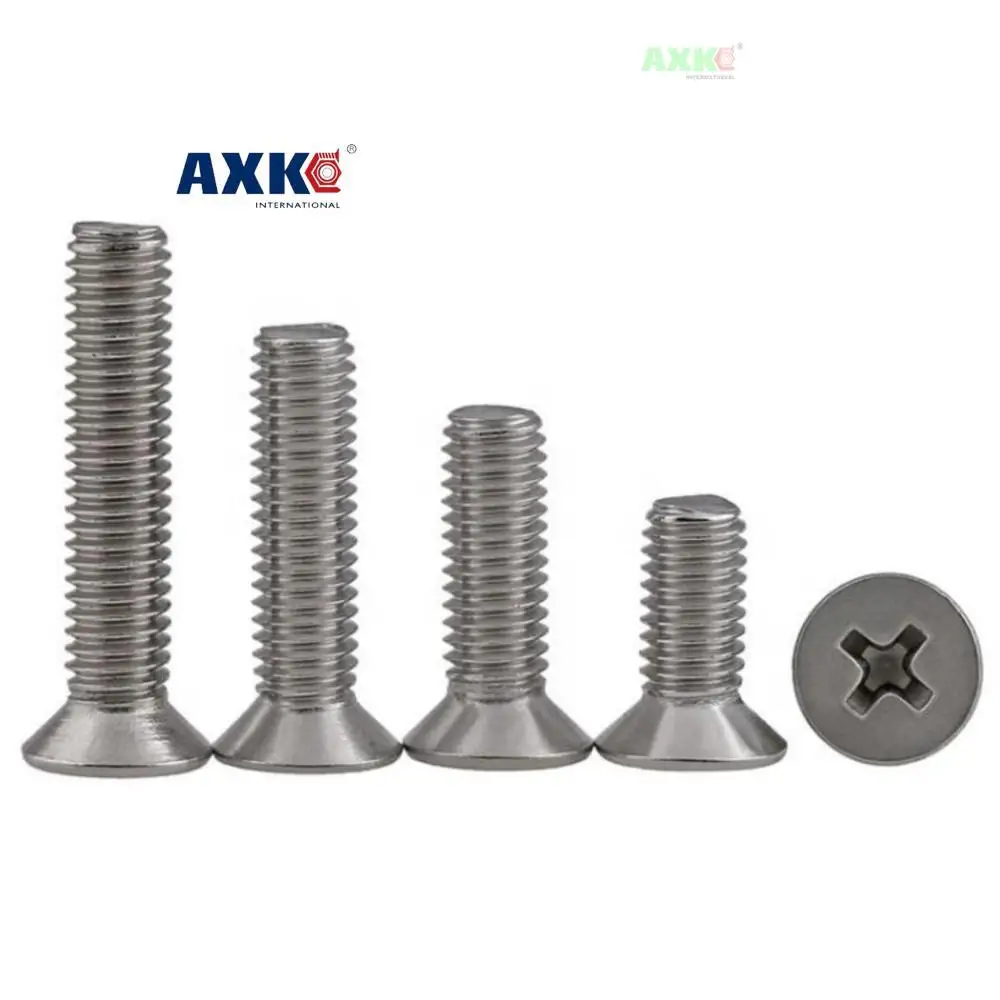 100Ppcs/lot M1 M1.2 M1.4 M1.6 304 Stainless steel GB819 Cross Phillips Flat Countersunk Head Screw Bolt mini screws