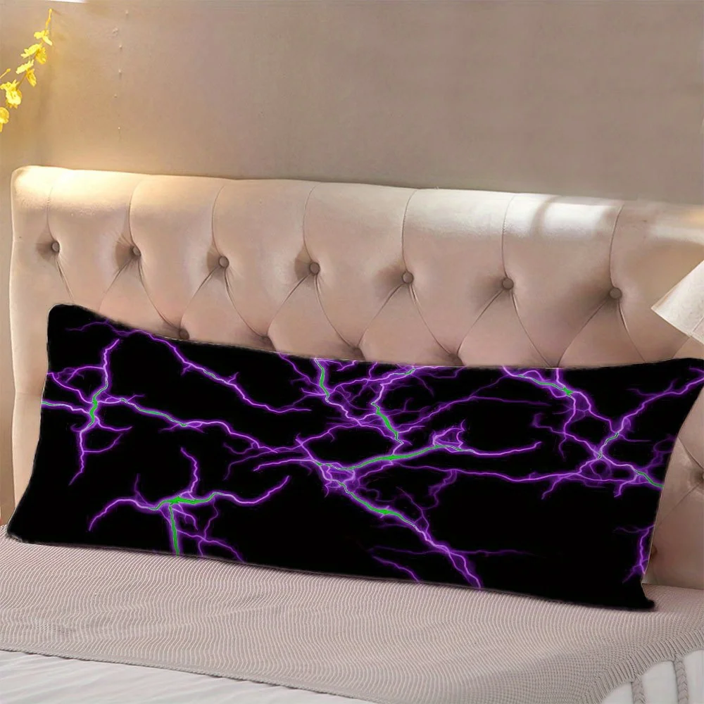 Modern Full-Body Support Pillow, Breathable Dual-Sided Polyester, Zipper Closure, Machine Washable, Ideal for Side