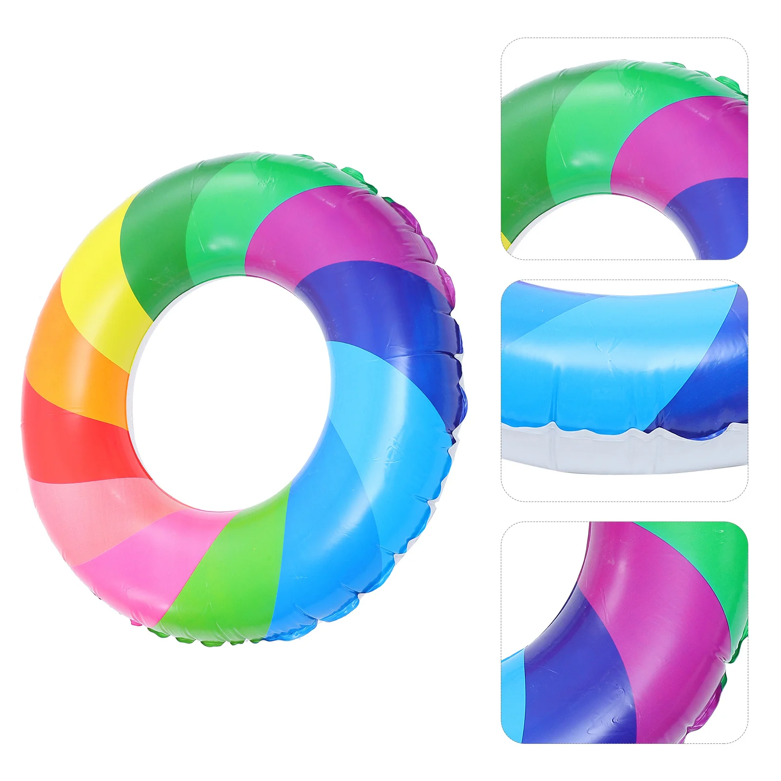

PVC Rainbow Swim Ring Inflatable Pool Float Outdoor Beach Swimming Ring Summer Water Floating Accessory Summer Water Toy