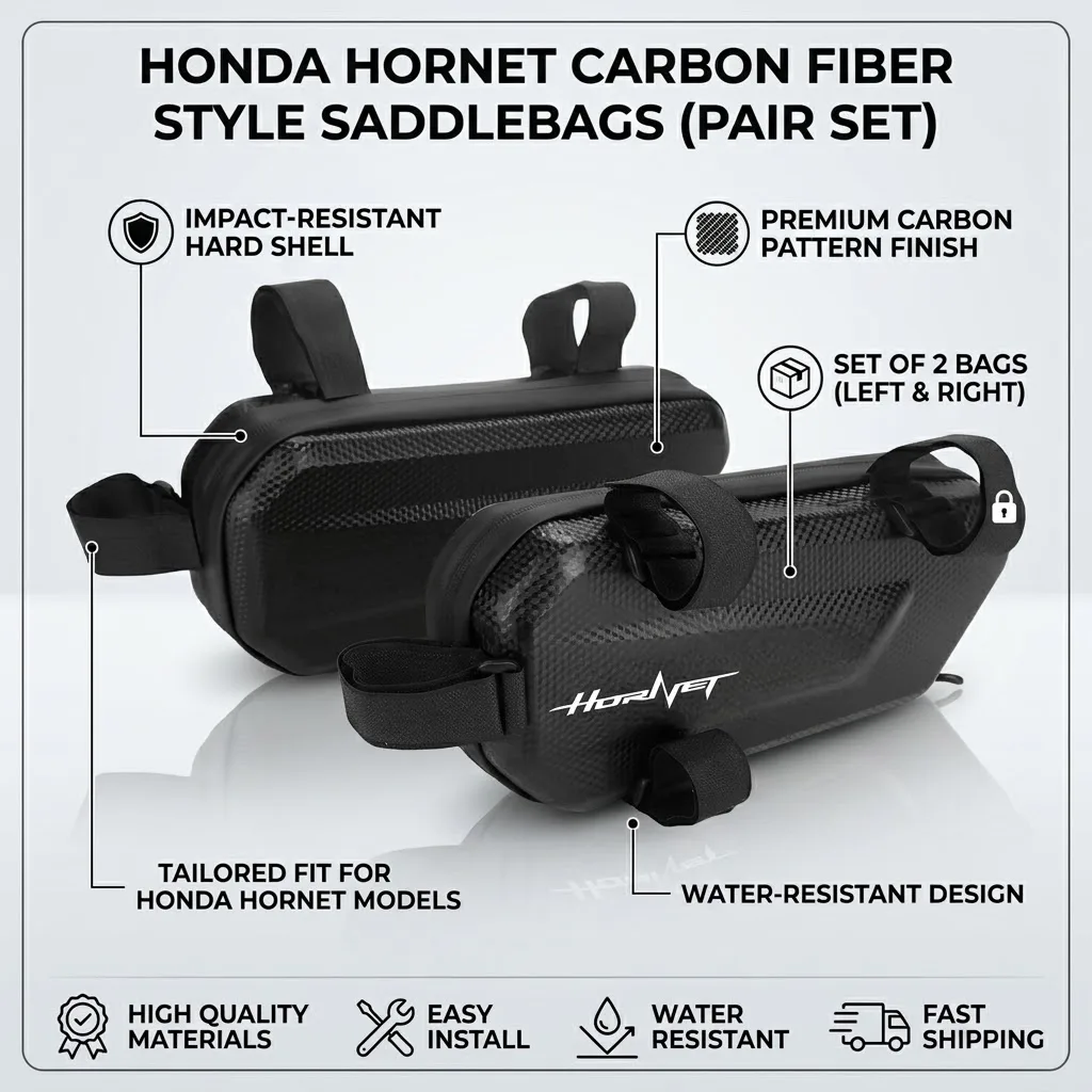 360° Waterproof Protection Hard Shell 3L Motorcycle Gear Bag With LOGO For Honda HORNET CB600F CB599 Hornet 2007-2013
